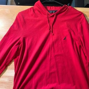 Red Nautica Hooded long sleeve